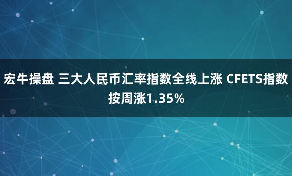 宏牛操盘 三大人民币汇率指数全线上涨 CFETS指数按周涨1.35%